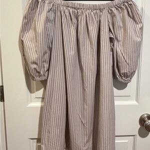Old Navy Off-Shoulder Dress with Gray Stripes